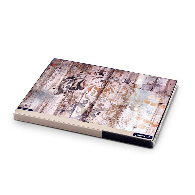Pimpernel Frozen in Time Placemats, Set of 4 (15.7" x 11.7") â€“ Cork-Backed Boards with Rustic Wood Texture in Lilac & Pale Blue Shades, Heat & Stain Resistant Lacquered Finish for Dining & Kitchen - Image 4